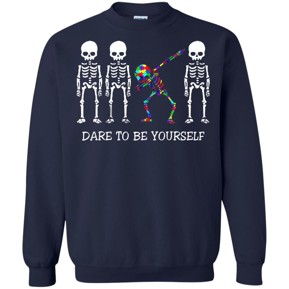 Dare To Be Yourself Autism Awareness T-shirt Navy