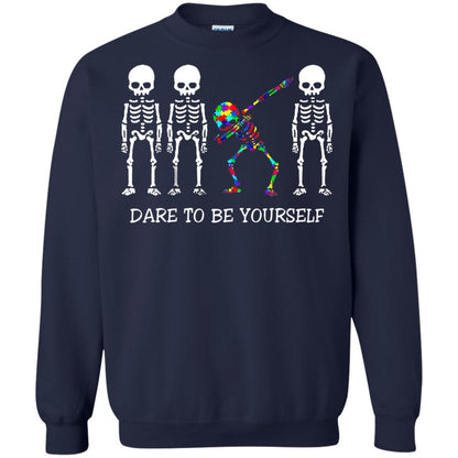 Dare To Be Yourself Autism Awareness T-shirt Navy