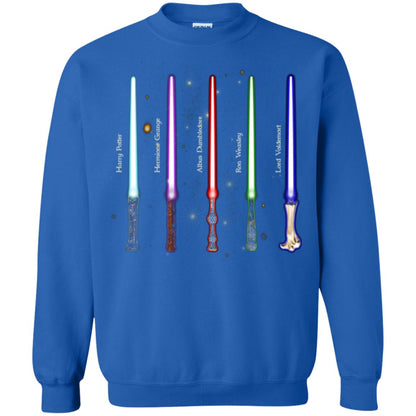 Harry Potter Lightsaber Wands Movie Fan T-shirt Royal
