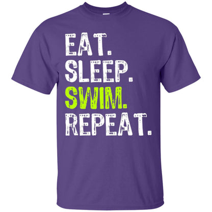 Swim Lovers T-shirt Eat Sleep Swim Repeat Purple