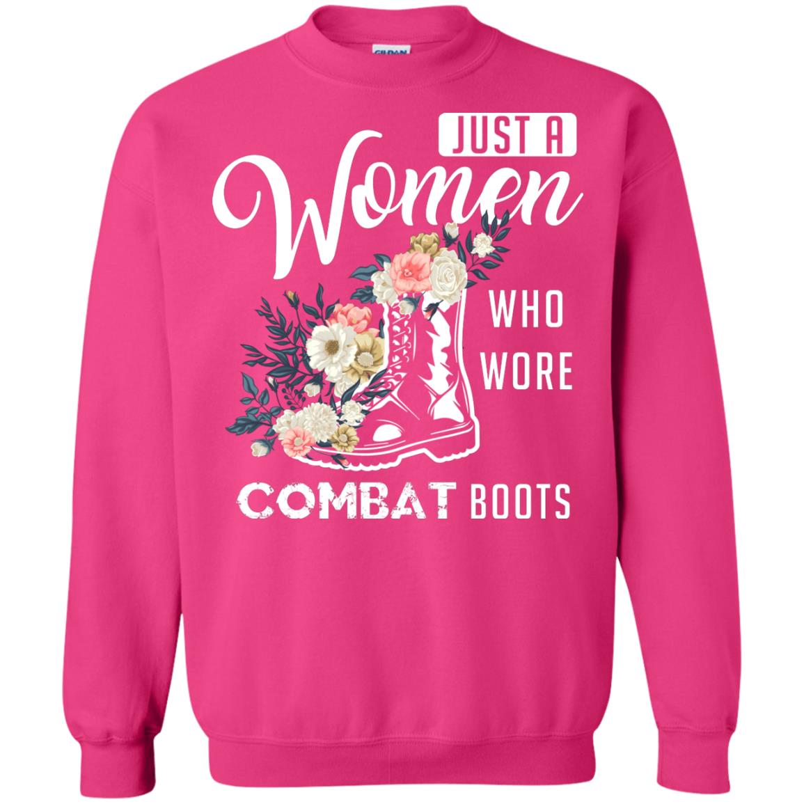 Just A Women Who Wore Combat Boots Female Veteran T-shirt Heliconia