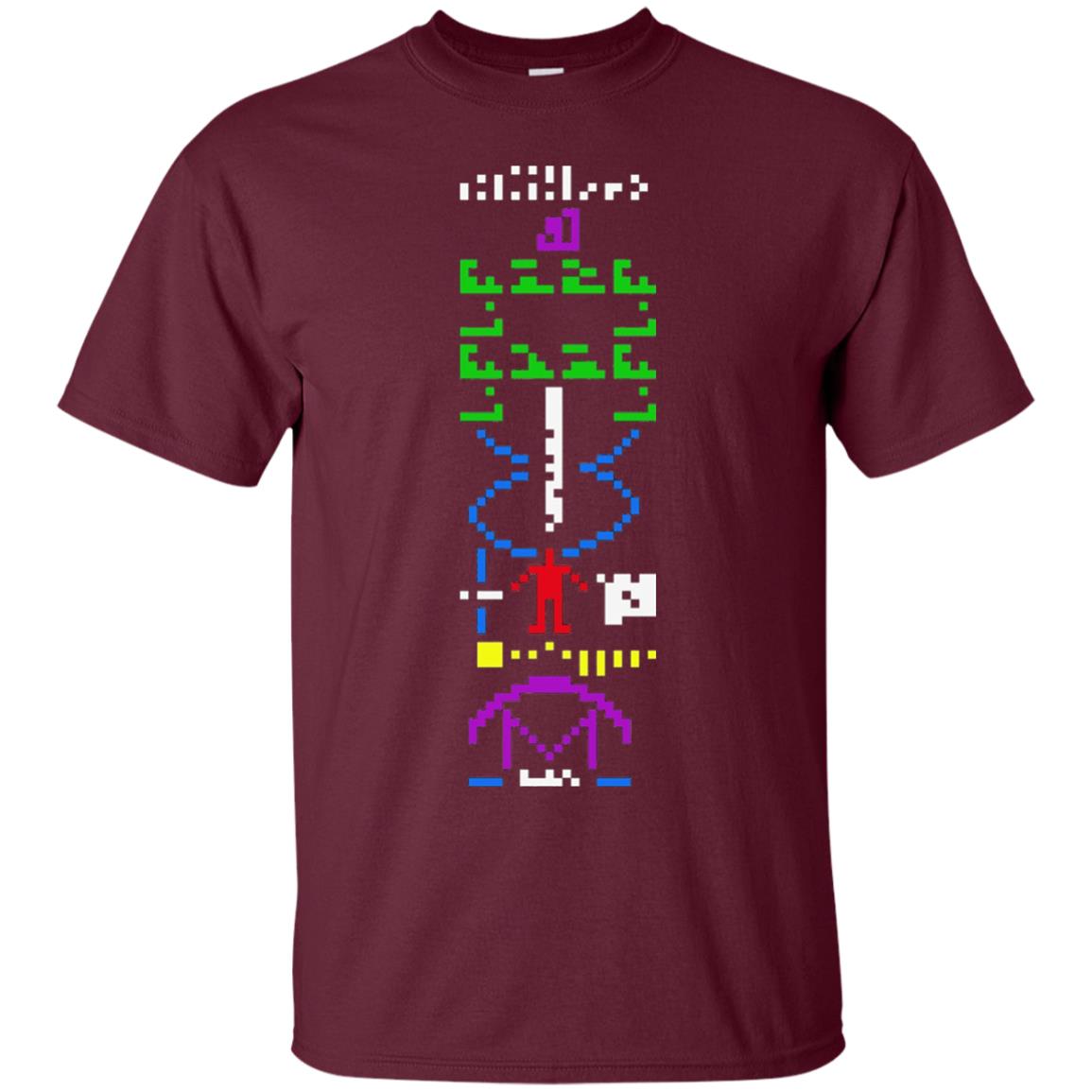 Astronomer T-shirt 1974 Arecibo Message Cool Space Exploration Maroon