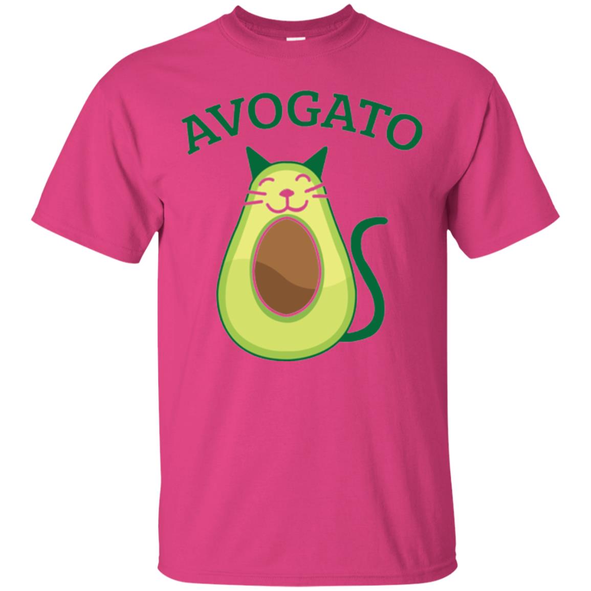 Avogato Avocado Cat Kitty Funny Meow T-shirt Heliconia