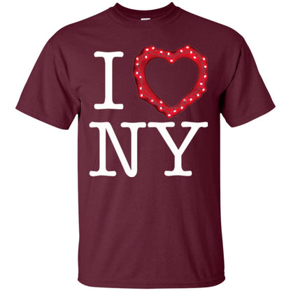I Heart Love Ny Glowing String Lights New York T-shirt Maroon