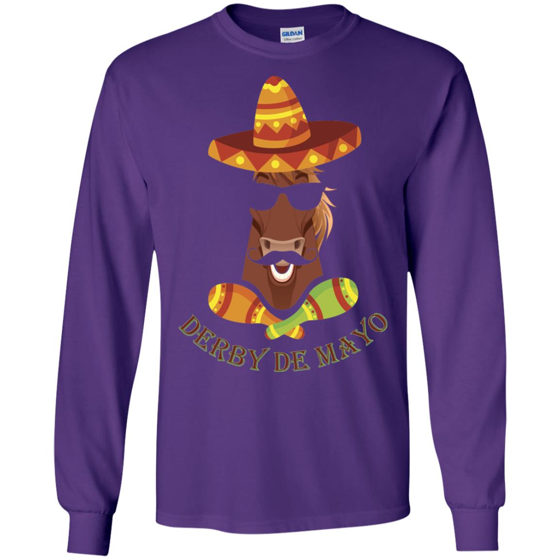 Derby De Mayo Kentucky Horse Race Sombrero Mexican T-shirt Purple