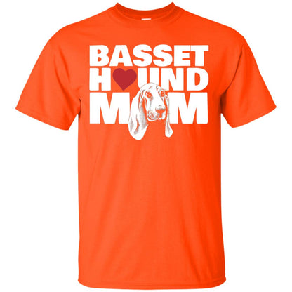 Basset Hound Mom Heart T-shirt Orange