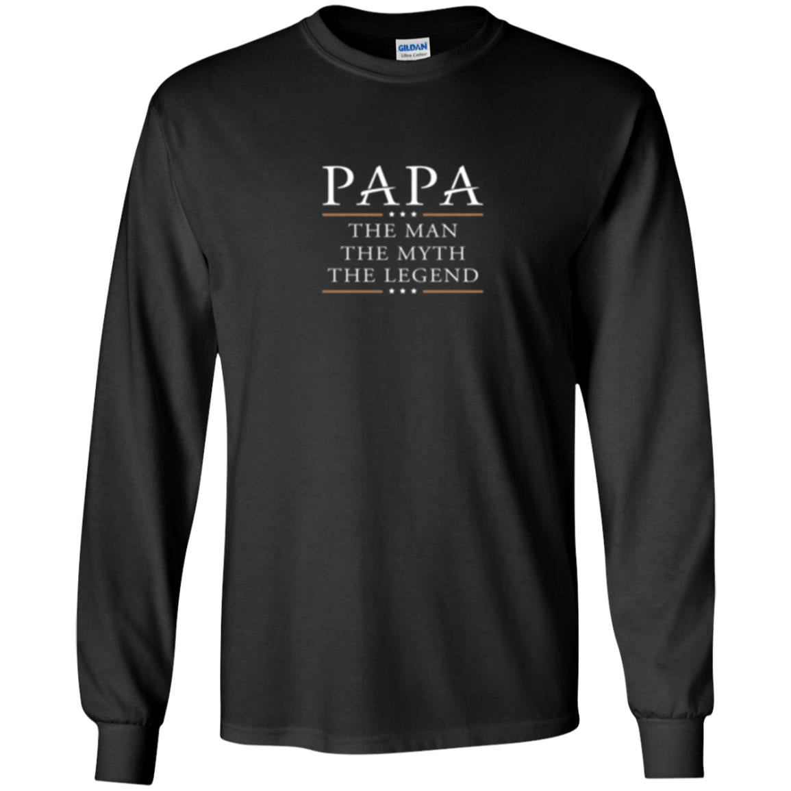 Family T-shirt Papa The Myth The Legend Black