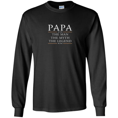 Family T-shirt Papa The Myth The Legend Black