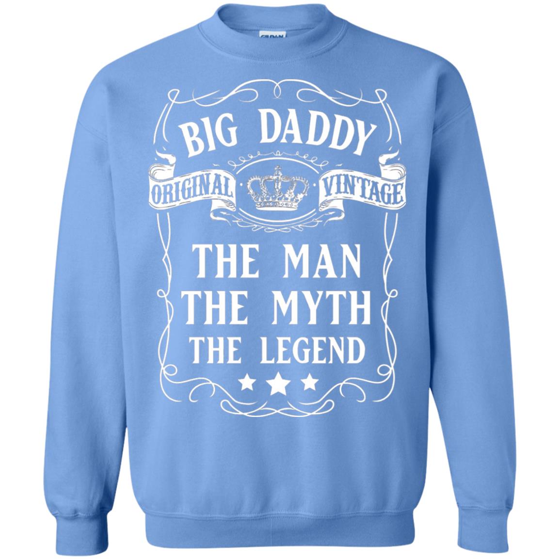 Big Daddy Original Vintage The Man Myth Legend Grandfather T-shirt Carolina Blue