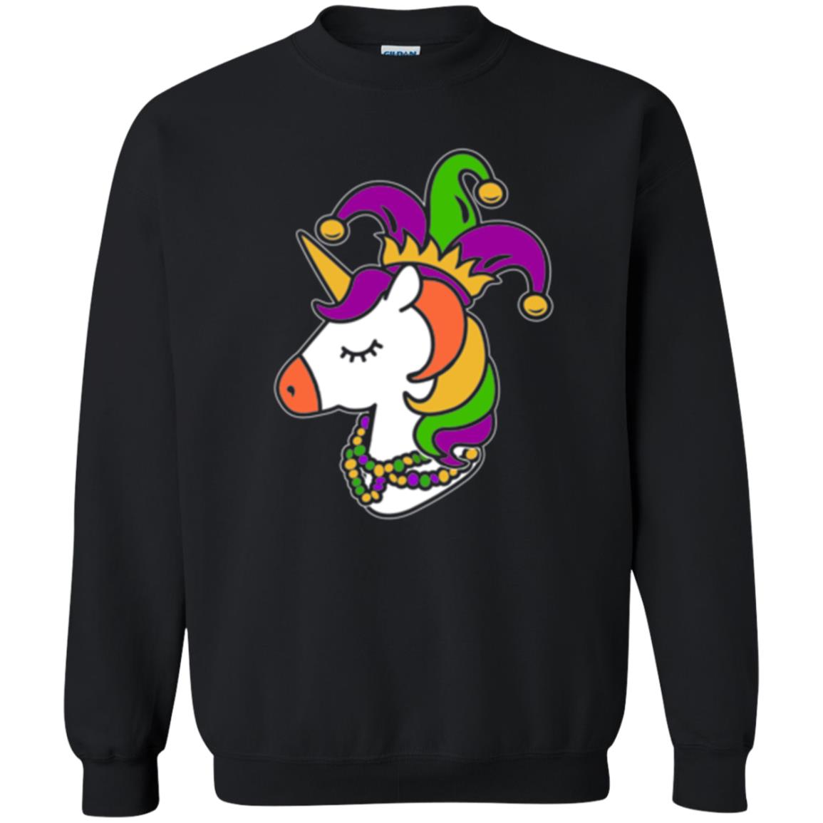 Mardi Gras Unicorn T-shirt Black