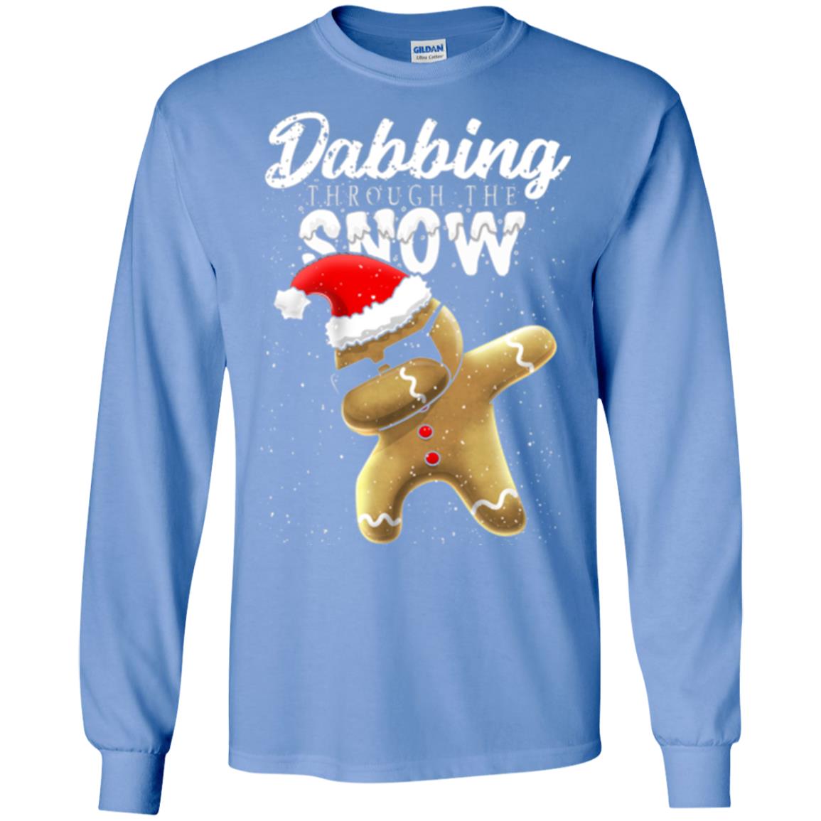 Dabbing Gingerbread T-shirt Dabbing Through The Snow Carolina Blue