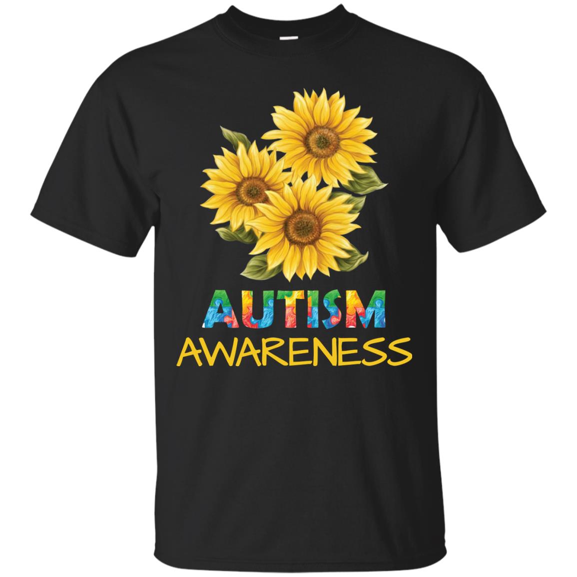 Autism Awareness Sunflower Shirt Black