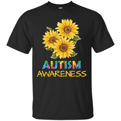 Autism Awareness Sunflower Shirt Black