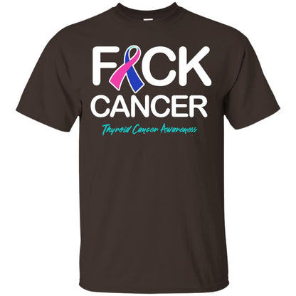 Fck Cancer Thyroid Cancer Awareness T-shirt Dark Chocolate