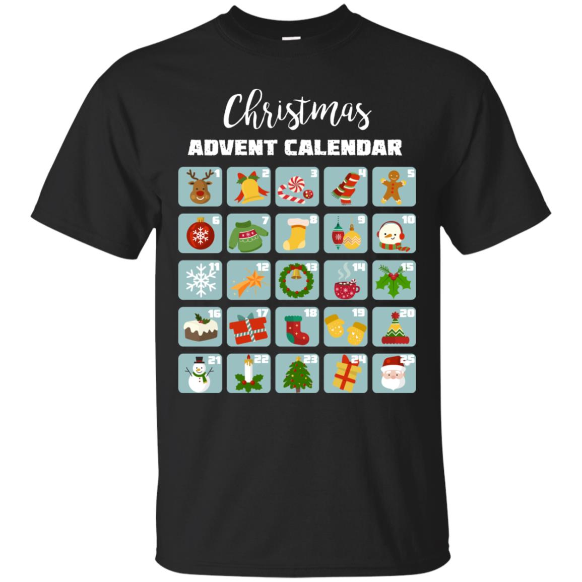 Christmas Calendar December 2018 Gift Shirt Black