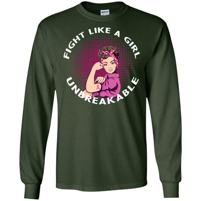 Fight Like A Girl Unbreakable Breast Awareness Shirt Forest Green
