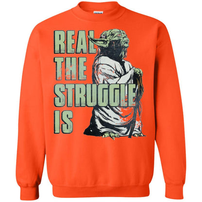 Film T-shirt Star Wars Yoda Real The Struggle Is Graphic Orange