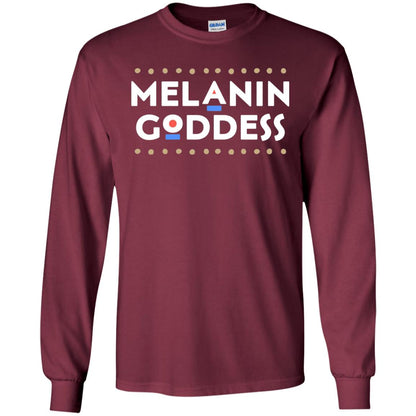 Melanin Goddess African T-shirt Black Girl Poppin_ Maroon