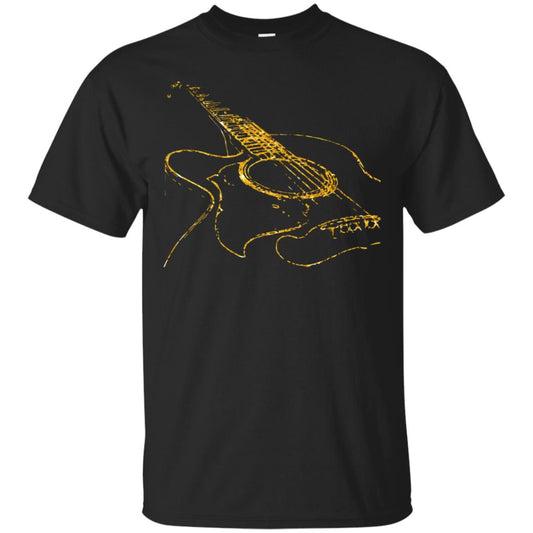 Guitar Gold Guitarist Gift Shirt For Mens Or Womens Black