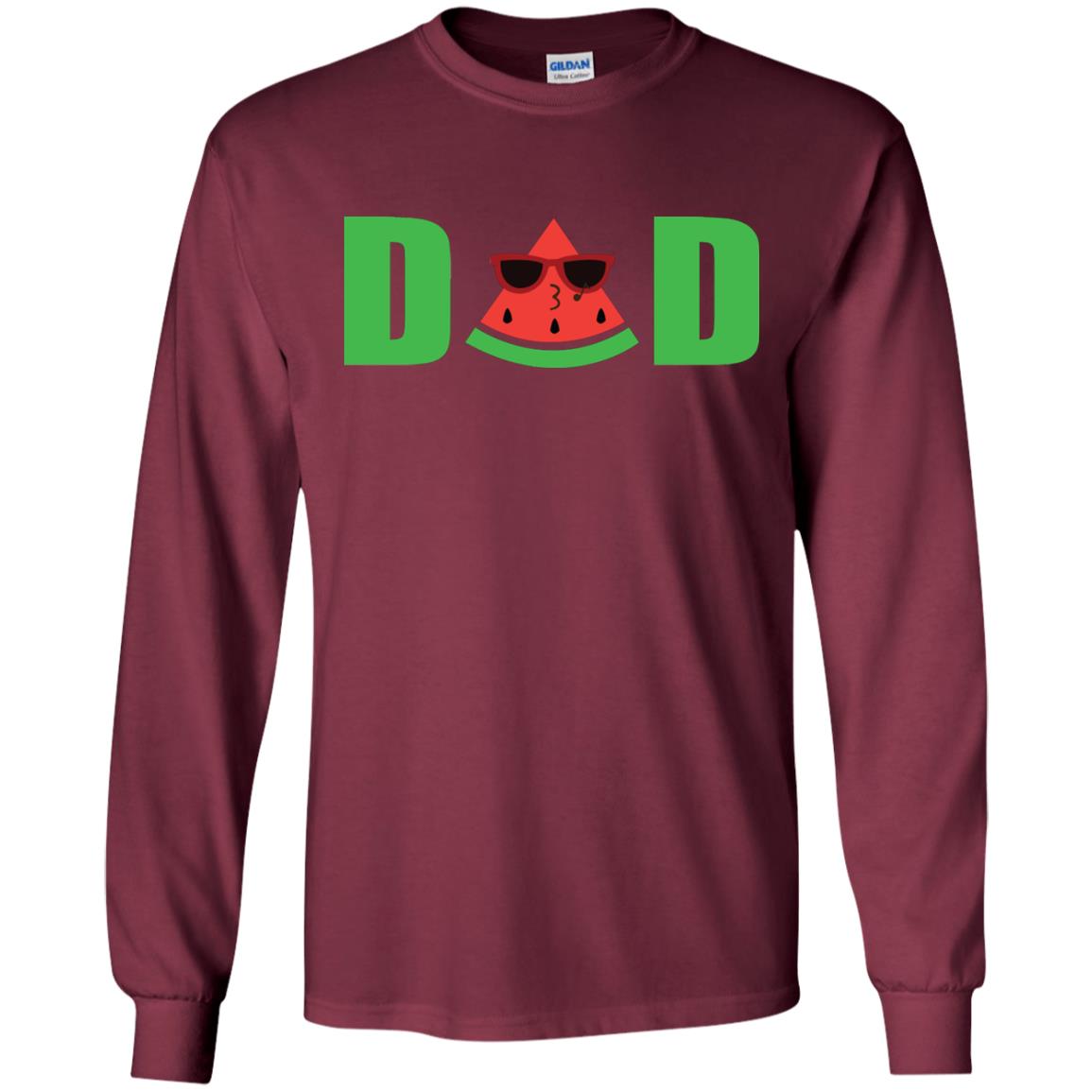 Dad Watermelon Funny Summer Melon Fruit Shirt For Daddy Maroon
