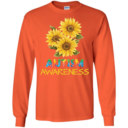 Autism Awareness Sunflower Shirt Orange