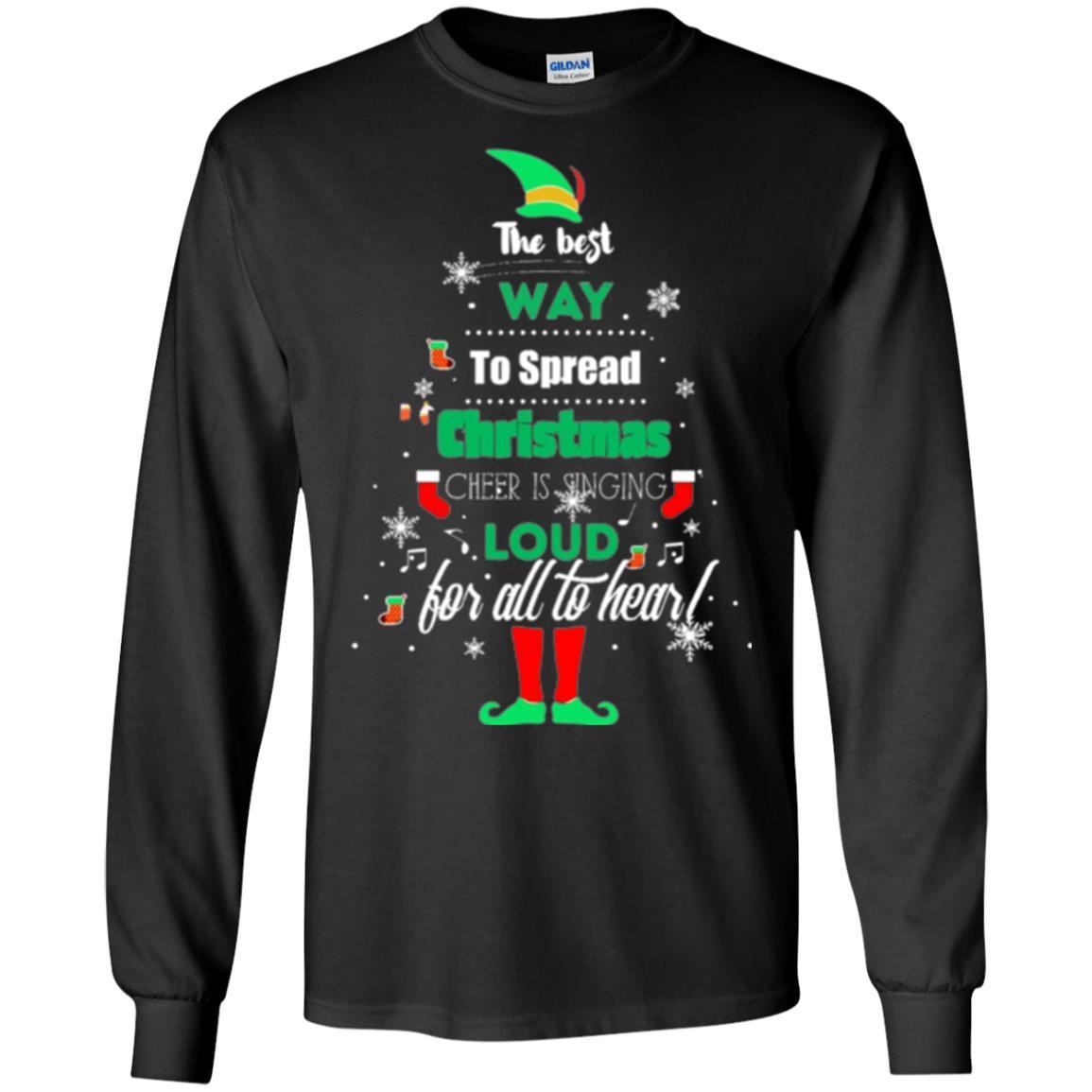 Elf Christmas T-shirt The Best Way To Spread Christmas Cheer Black