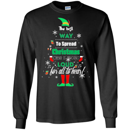 Elf Christmas T-shirt The Best Way To Spread Christmas Cheer Black