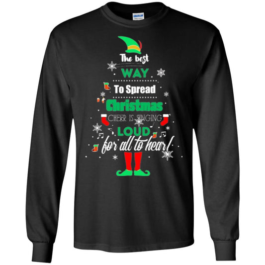 Elf Christmas T-shirt The Best Way To Spread Christmas Cheer Black