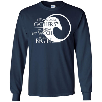 New Season Gathers And Now My Watch Will Begin Game Of Thrones Fan T-shirt Navy