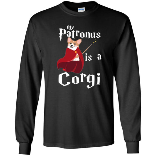 Dog Lover T-shirt My Patronus Is A Corgi T-shirt Black
