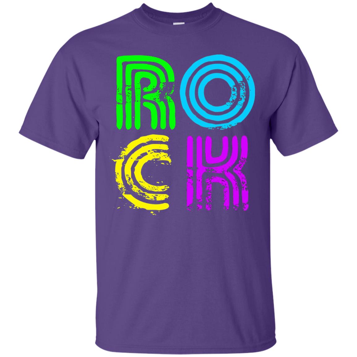 Bright Neon Colours Rock 80_s Retro Theme T-shirt Purple