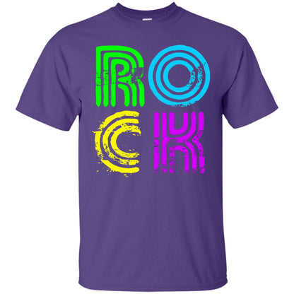 Bright Neon Colours Rock 80_s Retro Theme T-shirt Purple
