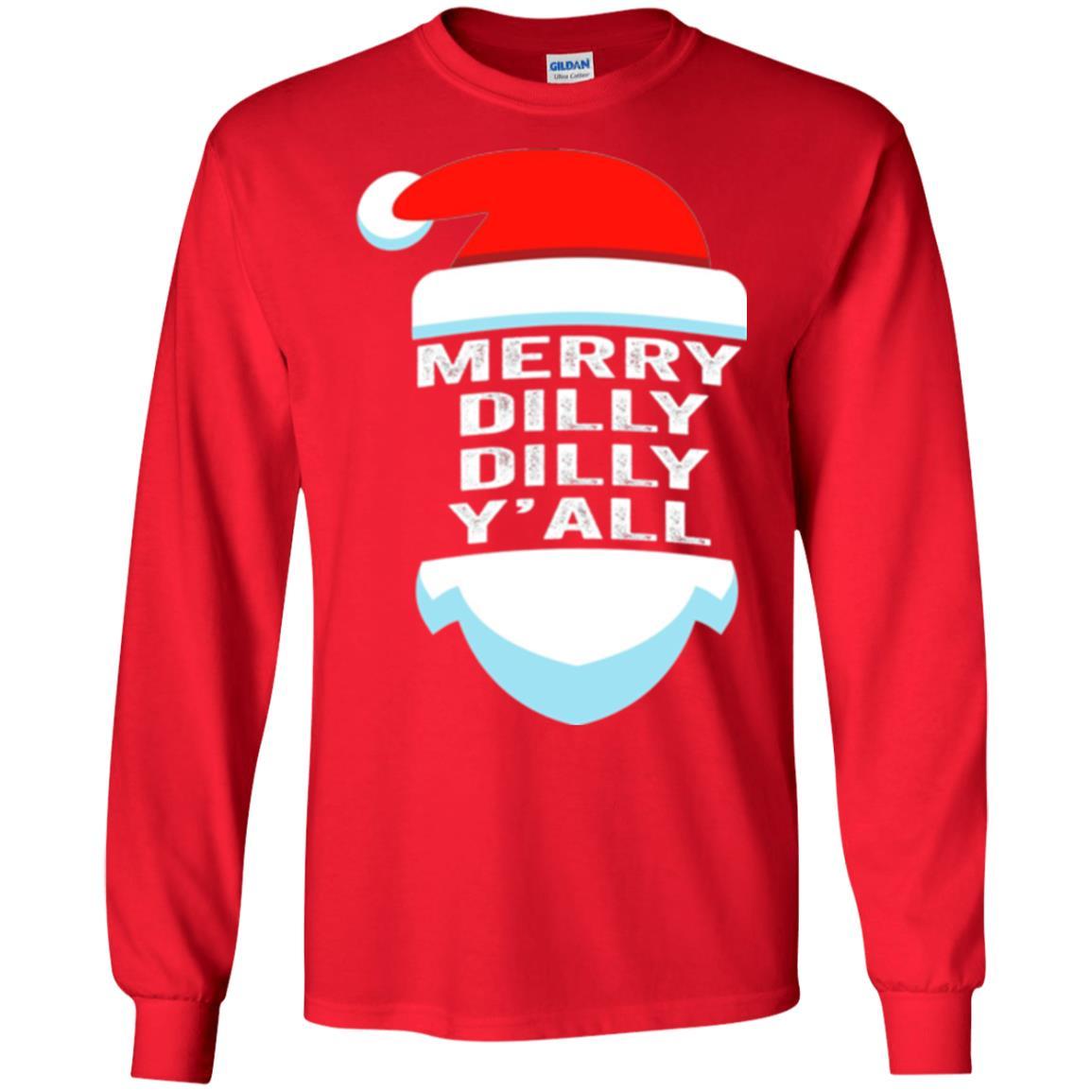 Christmas T-shirt Dilly Dilly Yall Santa Hat Christmas T-shirt Red