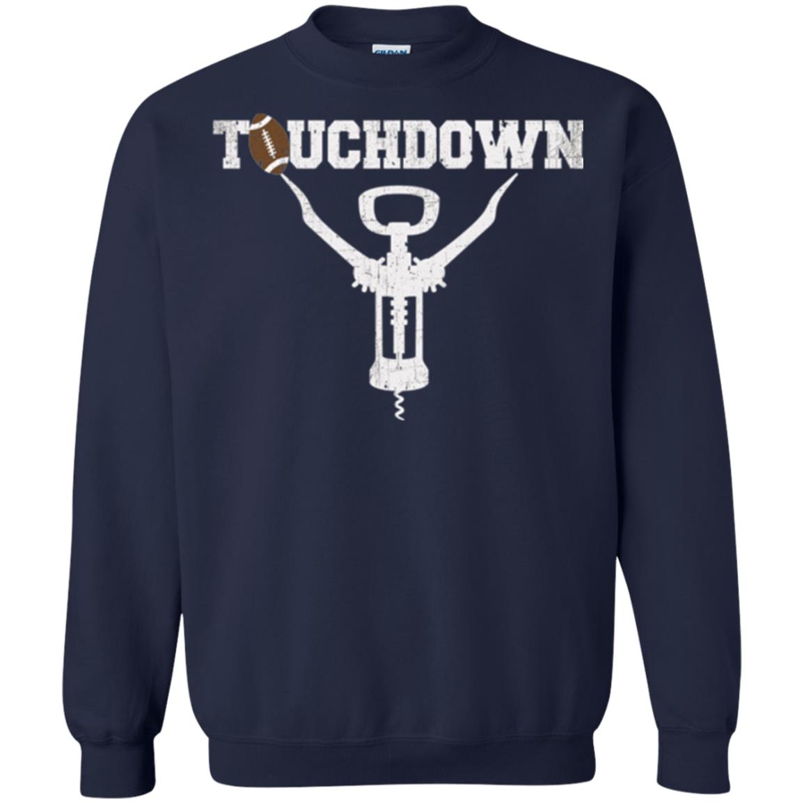 Football T-shirt Touchdown Funny Football Wine Lovers Navy