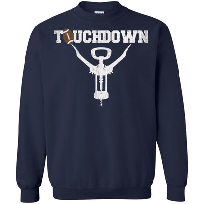 Football T-shirt Touchdown Funny Football Wine Lovers Navy