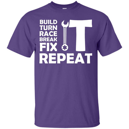 Build Turn Race Break Fix Repeat Racing Shirt Purple