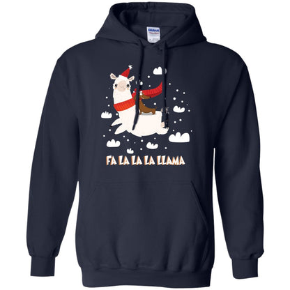 Fa La La La Llama With Dachshund X-mas Gift Shirt Navy