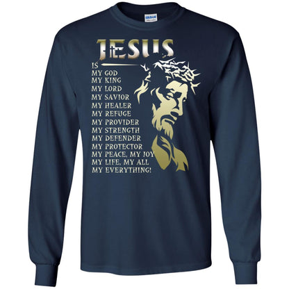 Jesus Is My God My King My Lord My Savior My Healer Shirt Navy