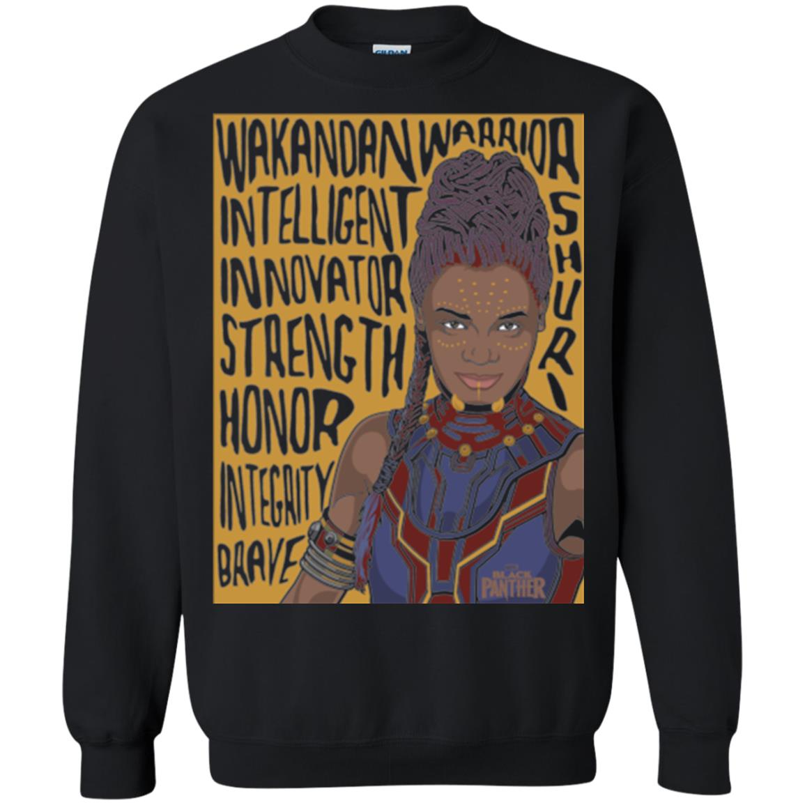 Black Panther Movie Shuri Word Art T-shirt Black