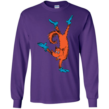 Dr. Seuss Fox In Socks Handstand Book Lover T-shirt Purple