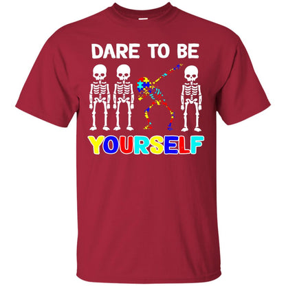 Dare To Be Yourself Autism Awareness Shirt Cardinal