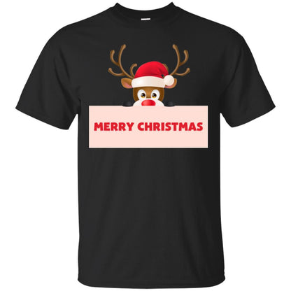 Christmas T-shirt Reindeer Merry Christmas T-shirt Black