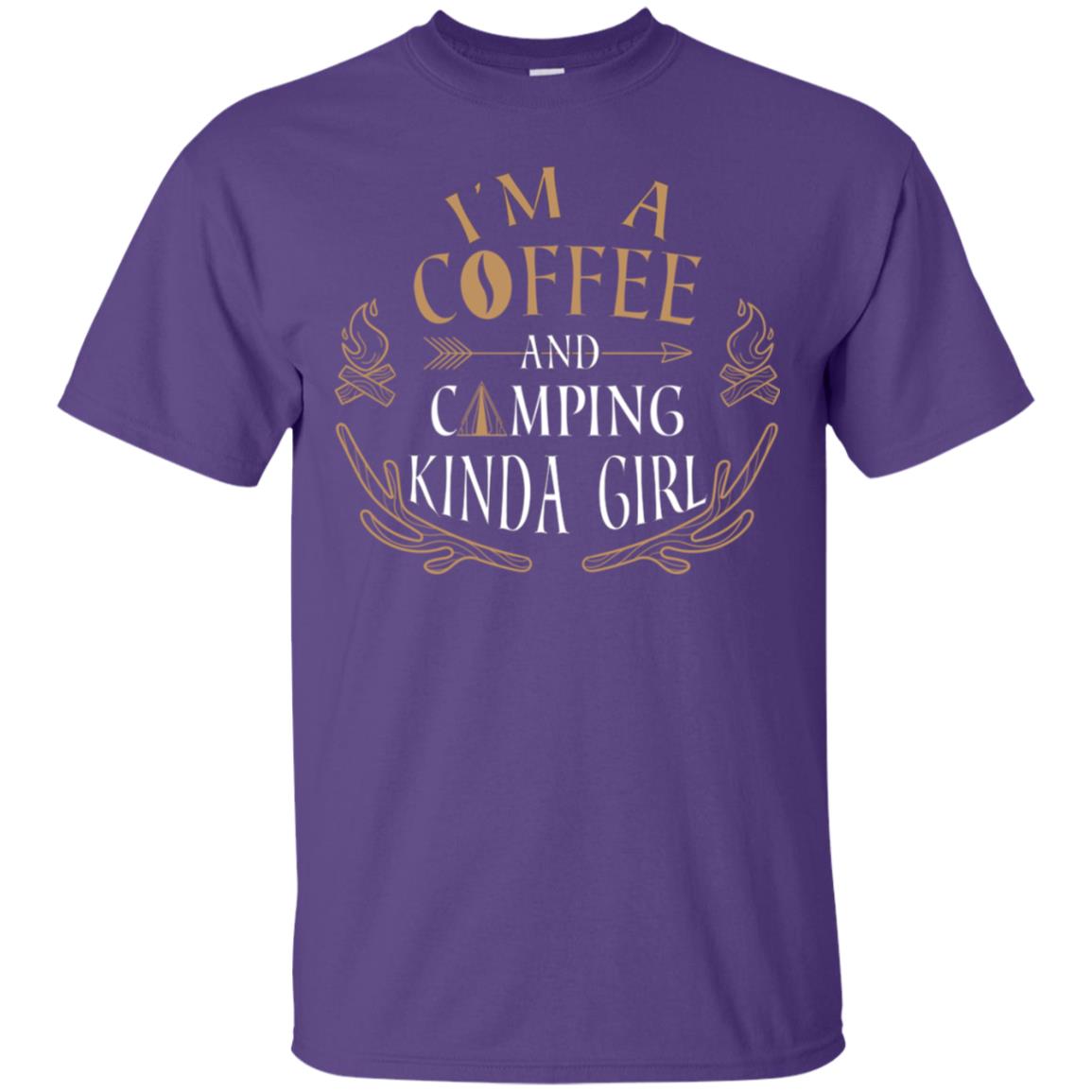 I'm A Coffee And Camping Kinda Girl Shirt Purple