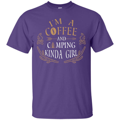 I'm A Coffee And Camping Kinda Girl Shirt Purple