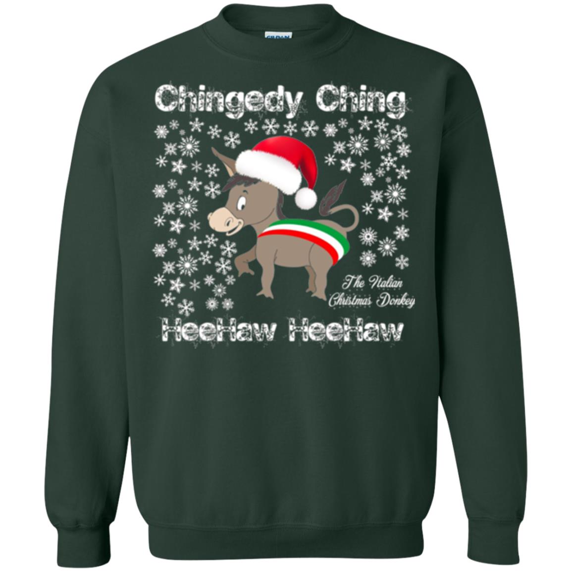 Christmas T-shirt The Italian Christmas Donkey Forest Green