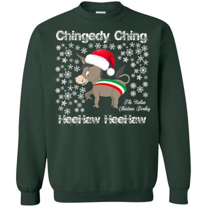 Christmas T-shirt The Italian Christmas Donkey Forest Green