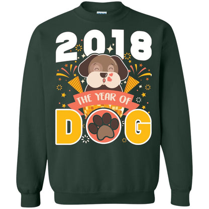 Funny Chinese New Year T-shirt 2018 The Year Of Dog Forest Green