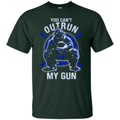 You Cant Outrun My Gun Baseball Catcher Shirt Forest