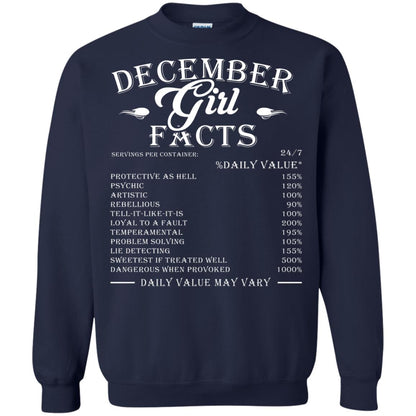 December Girl Facts T-shirt Navy