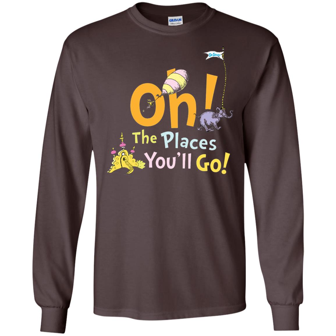 Read Across America Day T-shirt Dr. Seuss Oh The Places You_ll Go Dark Chocolate